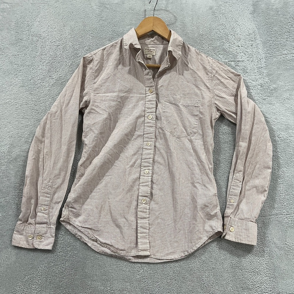 Filson Shirt Womens Small Check Button Up‎ Long Sleeve Preppy Career